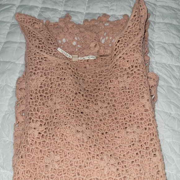 Mosaic & Co Nude/Blush  Crocheted Top - Picture 2 of 4